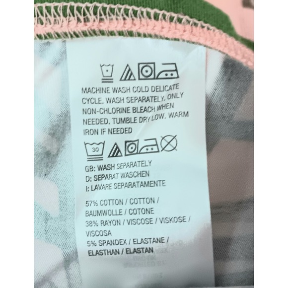 Denim & Co Beach Pants Women's Size M Palm Print Jersey Pull-On Pockets Preowned - Picture 4 of 12